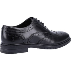 ) Hush Puppies Santiago Leather Men's Black Lace-Up Shoes - Black, 6 (Adults'