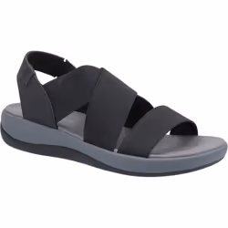 Hush Puppies Women's Sophia Elastic Cross Sandal Various Colours 31960 - Black, 3