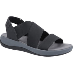 Hush Puppies Women's Sophia Elastic Cross Sandal Various Colours 31960 - Black, 3