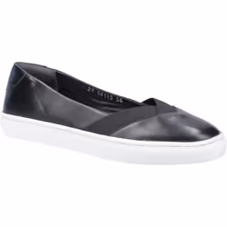 Hush Puppies Women's Tiffany Slip On Flat Shoe Various Colours 31962 - Black, 3