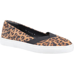 Hush Puppies Women's Tiffany Slip On Flat Shoe Various Colours 31962 - Leopard, 3