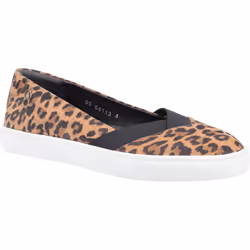 Hush Puppies Women's Tiffany Slip On Flat Shoe Various Colours 31962 - Leopard, 4