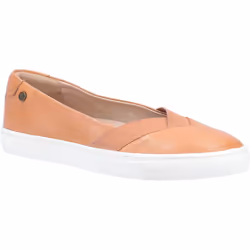 Hush Puppies Women's Tiffany Slip On Flat Shoe Various Colours 31962 - Tan, 8