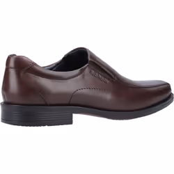 ) Hush Puppies Brody Leather Men's Chocolate Slip-On Shoes - Brown, 6 (Adults'