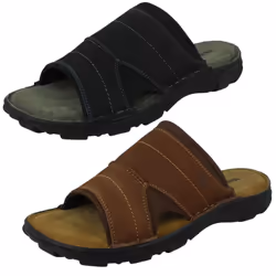 Mens Hush Puppies Casual Sandals Austin - Black Nubuck - UK Size 7 - EU Size 41 - US Size 8 - Black, UK 7