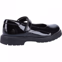 , Black Patent) Tally Junior Patent Black Patent Girls Rip-Tape School Shoes - 10 (Children's