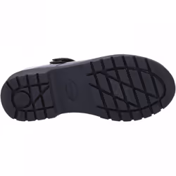 , Black Patent) Tally Junior Patent Black Patent Girls Rip-Tape School Shoes - 13 (Children's