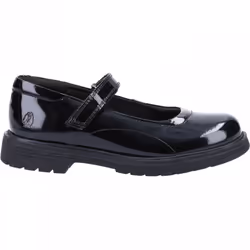Tally Senior Patent | Black Patent | Girl's Rip-Tape School Shoes