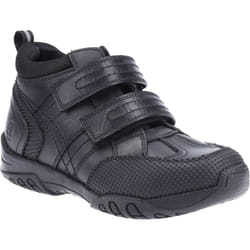 ) Hush Puppies Jezza Senior Leather Boys's Black Boots - Black, 4.5 (Adults'
