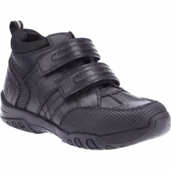 ) Hush Puppies Jezza Senior Leather Boys's Black Boots - Black, 5 (Adults'