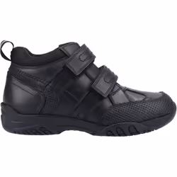 ) Hush Puppies Jezza Senior Leather Boys's Black Boots - Black, 6 (Adults'