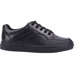 ) Hush Puppies Shawn Junior Leather Boys's Black Lace-Up Shoes - Black, 13 (Adults'