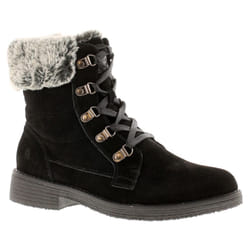 ) Hush Puppies Womens Boots Ankle Water Resistant Leather florence Lace Zip black - Black, 4 (Adults'