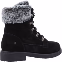 ) Hush Puppies Florence Leather Women's Black Boots - Black, 7 (Adults'