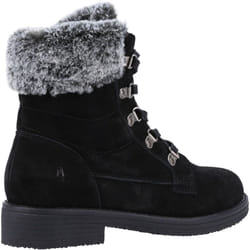 ) Hush Puppies Florence Leather Women's Black Boots - Black, 8 (Adults'