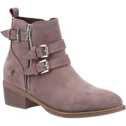 ) Hush Puppies Jenna Leather Women's Taupe Boots - Brown, 4 (Adults'