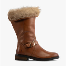 Hush Puppies BONNIE Ladies Leather Mid Height Boots Tan - UK 5, Tan
