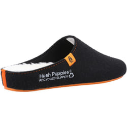 ) Hush Puppies The Good 90% Recycled RPET Polyester Men's Black Slippers - Black, 7 (Adults'