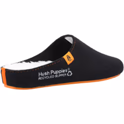 ) Hush Puppies The Good 90% Recycled RPET Polyester Men's Black Slippers - Black, 9 (Adults'