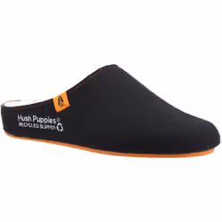 ) Hush Puppies The Good 90% Recycled RPET Polyester Men's Black Slippers - Black, 11 (Adults'