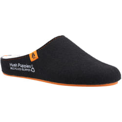 ) Hush Puppies The Good 90% Recycled RPET Polyester Men's Black Slippers - Black, 11 (Adults'
