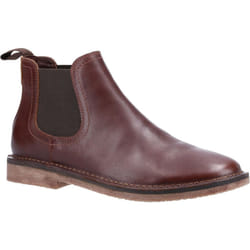 ) Hush Puppies Shaun Leather Men's Brown Boots - Brown, 8 (Adults'