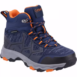 , Navy) Coaley Navy Kids Lace-up Hiking Boots - 2 (Children's