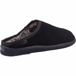 ) Hush Puppies Ashton Suede Men's Black Slippers - Black, 7 (Adults'