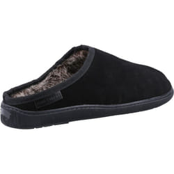 ) Hush Puppies Ashton Suede Men's Black Slippers - Black, 7 (Adults'