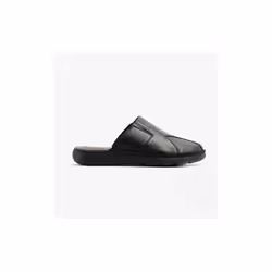 Hush Puppies CARSON Mens Leather Mule Slippers Black - UK 6