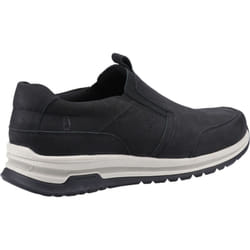 ) Hush Puppies Cole Leather Men's Black Nubuck Loafers - Black, 7 (Adults'