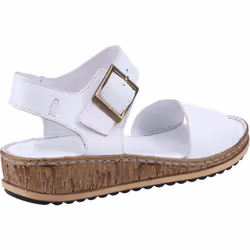 Hush Puppies Ellie Womens White Chunky Leather Wedge Sandals - White, UK 6