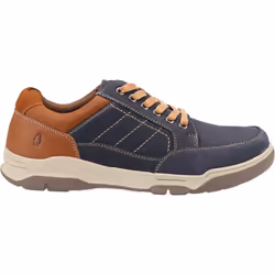 ) Hush Puppies Finley Leather Men's Navy Lace-Up Shoes - Blue, 9 (Adults'