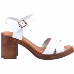 ) Hush Puppies Georgia Leather Women's White Sandals - White, 3 (Adults'