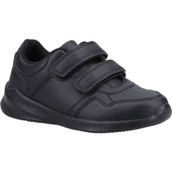 ) Hush Puppies Marling Easy Junior Polyurethane Black Shoes - Black, 10 (Adults'