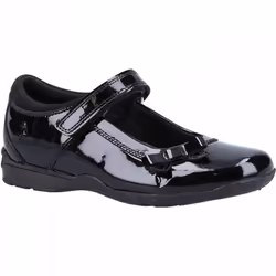 , Black) CARRIE SCHOOL SHOE JNR Black Girls Rip-Tape School Shoes - 12.5 (Children's