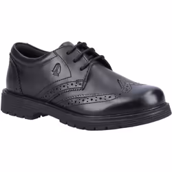 ) Hush Puppies SALLY SENIOR Leather Girls's Black Brogues - Black, 4 (Adults'