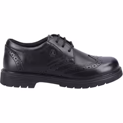 ) Hush Puppies SALLY SENIOR Leather Girls's Black Brogues - Black, 5 (Adults'