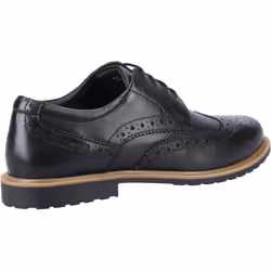) Hush Puppies Verity Leather Women's Black Brogues Shoes - Black, 4 (Adults'