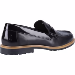 ) Hush Puppies Verity Slip On Leather Women's Black Loafers - Black, 3 (Adults'