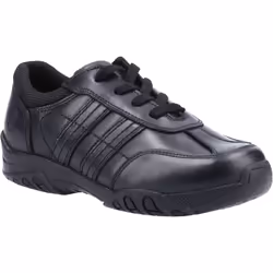 ) Hush Puppies Jezza 2 Senior Leather Boys's Black Lace-Up Shoes - Black, 7 (Adults'