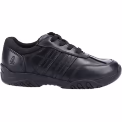 ) Hush Puppies Jezza 2 Senior Leather Boys's Black Lace-Up Shoes - Black, 9 (Adults'
