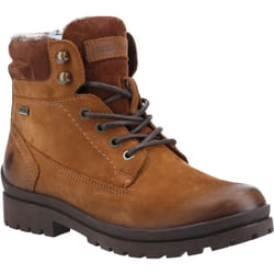 ) Hush Puppies Annay Leather Women's Camel Boots - Brown, 5 (Adults'