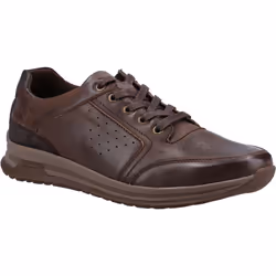 ) Hush Puppies Joseph Leather Men's Brown Leather Lace-Up Shoes - Brown, 11 (Adults'