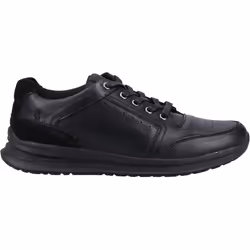 ) Hush Puppies Joseph Leather Men's Black Leather Lace-Up Shoes - Black, 6 (Adults'