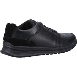 ) Hush Puppies Joseph Leather Men's Black Leather Lace-Up Shoes - Black, 9 (Adults'
