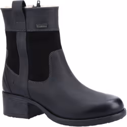 ) Hush Puppies Saskia Leather Women's Black Boots - Black, 6 (Adults'