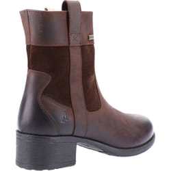 ) Hush Puppies Saskia Leather Women's Brown Boots - Brown, 4 (Adults'