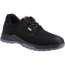 ) Hush Puppies Pele Leather Men's Black Nubuck Lace-Up Shoes - Black, 11 (Adults'