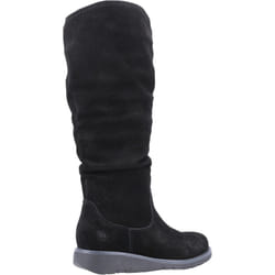 ) Hush Puppies Lucinda Suede Women's Black Boots - Black, 4 (Adults'